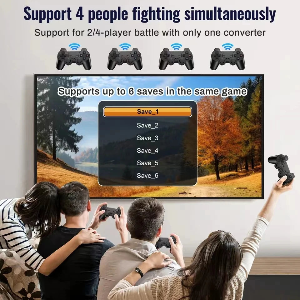4K TV Game Stick Video Game Console 64G Built-in 20000+ Games Wireless Controller Gamepad Retro Handheld Game Player