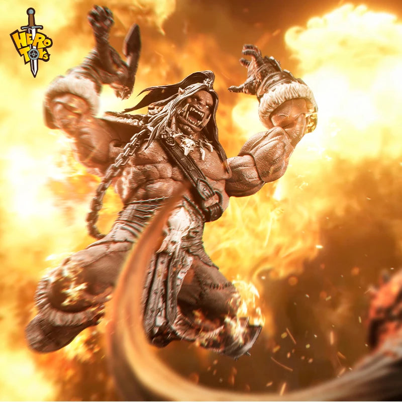В наличност Hero Toys Wow Grommash Hellscream Tribal War Song Great Chieftain Orc Warrior 1:10 играчка екшън фигурка подарък за рожден ден