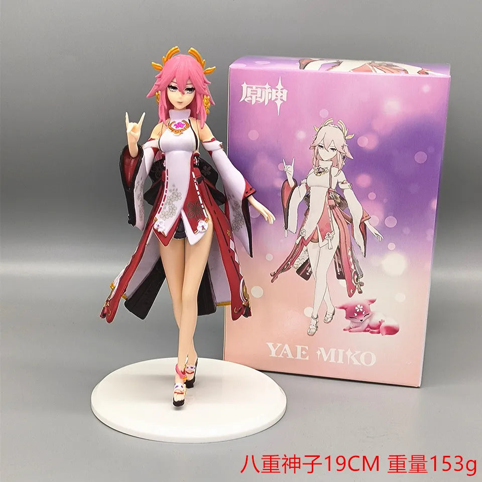 Genshin Impact Venti Anime Figure Genshin Impact Yae Miko Action Figure Klee/Qiqi/Xiao/Hu Tao Figure Collectible Doll Toys