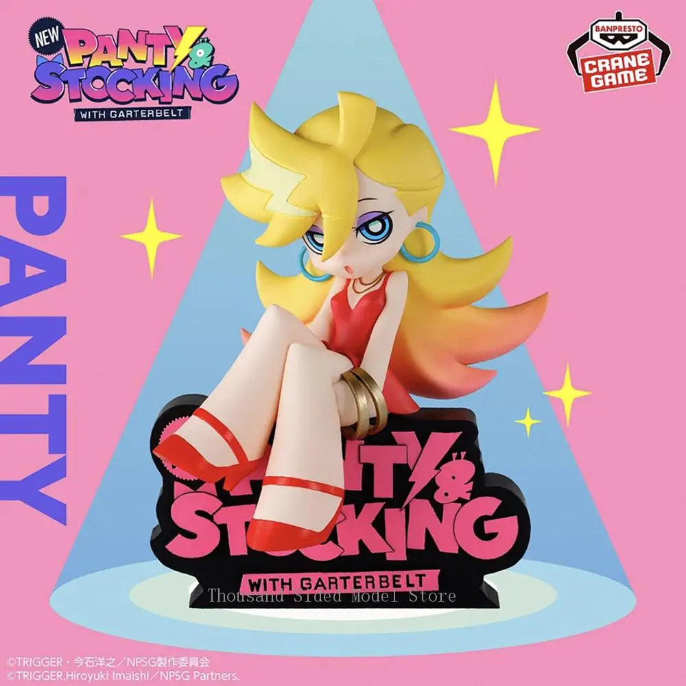 Original Banpresto Monitor Top Panty Anarchy Stocking Anarchy Action Figure (Panty & Stocking with Garterbelt) Anime Model Toys