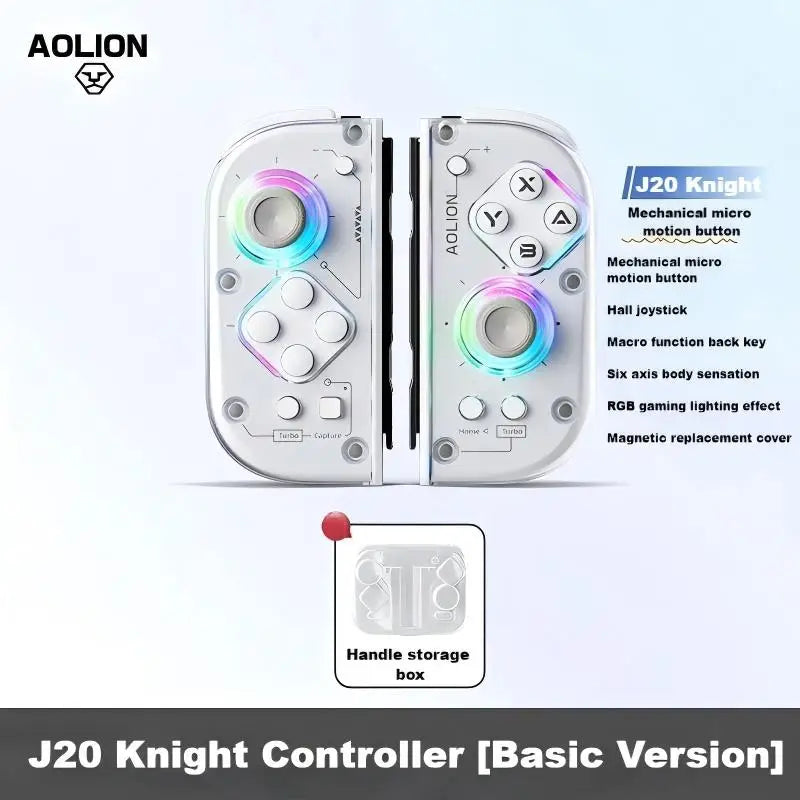AOLION J20 Hall Joy-Con Gamepad für Nintendo Switch 2/Switch OLED/Switch NFC HD Shake Lite Controller mit Split-Funktion für links und rechts