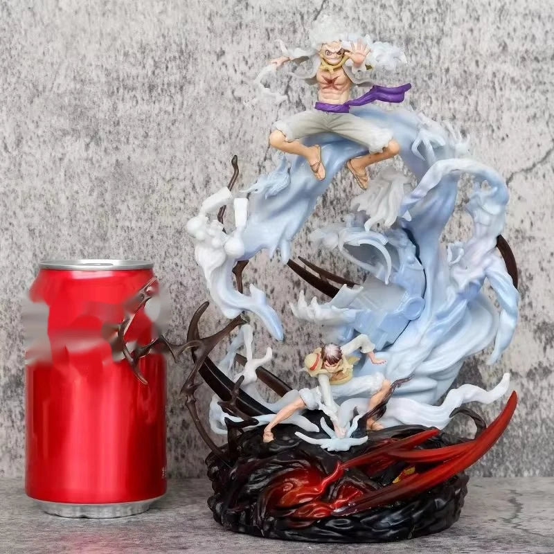 23cm Gk G5 Luffy Lz Sun God Cartoon Character Statue Ornament Basic Model Collection Toy for Fruit Theme Wake up with Animation