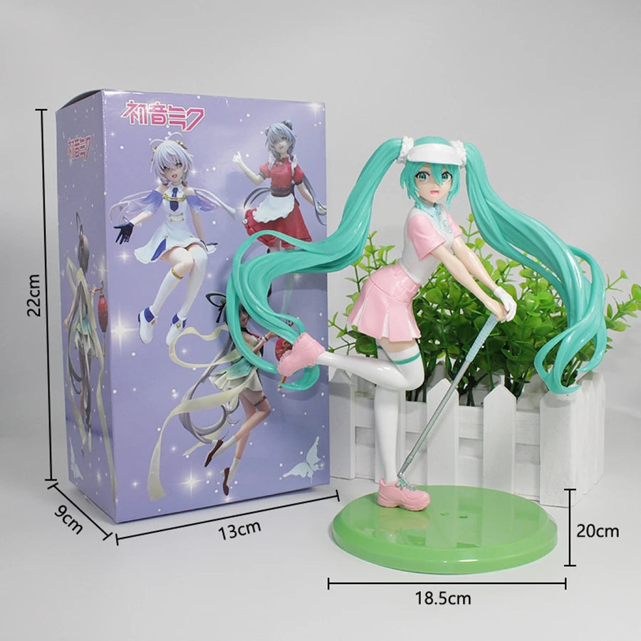 18cm Fashion Hatsune Miku Anime Figure Cheerleader Hatsune Miku Action Figures Kawaii Girl Figurine PVC Collection Model Toys