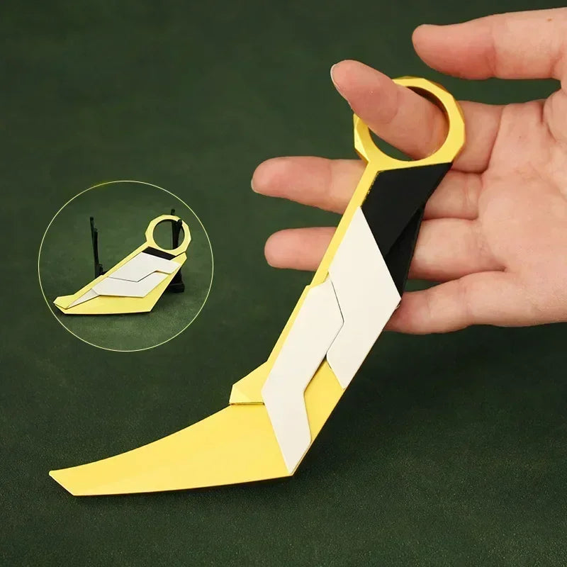 16 см Valorant Game Peripherals Karambit Prime Reaver Weapon Model Uncut Balisong Knife Toy Sword Cosplay Metal Gifts for Boys