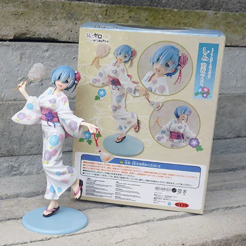 【Premium Version】23cm Re:Zero−Starting Life In Another World-Rem In Yukata(Summer Kimono)Anime Figure Model Desktop decoration