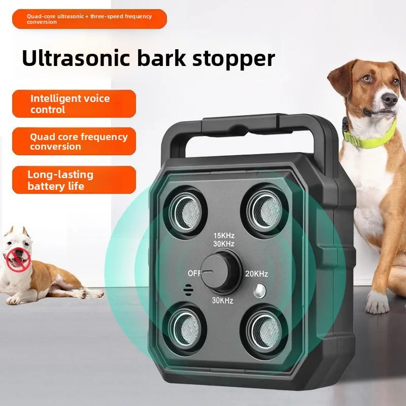 New Ultrasonic Stop Barker Dog Trainer Automatic Sound Control Anti-Barking Rechargeable Deterrent Device Pet Training Supplies