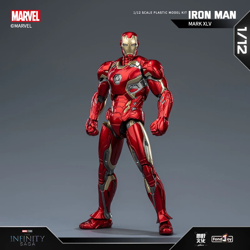 Fondjoy Real Iron Man Mk45 Action Doll Marvel Assembled 1/12 Model Toy Birthday Gift For Boys Collecting Toys And Hobbies