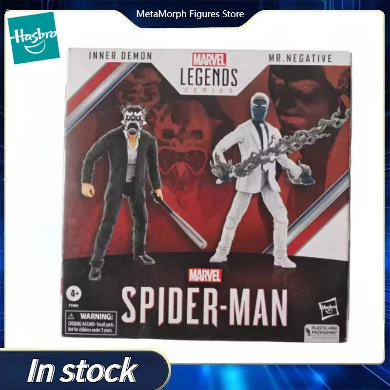 Original Hasbro Marvel Legends Series SPIDER-MAN INNER DEMONM & MR.NEGATIVE Anime Figure Collection Model Toys