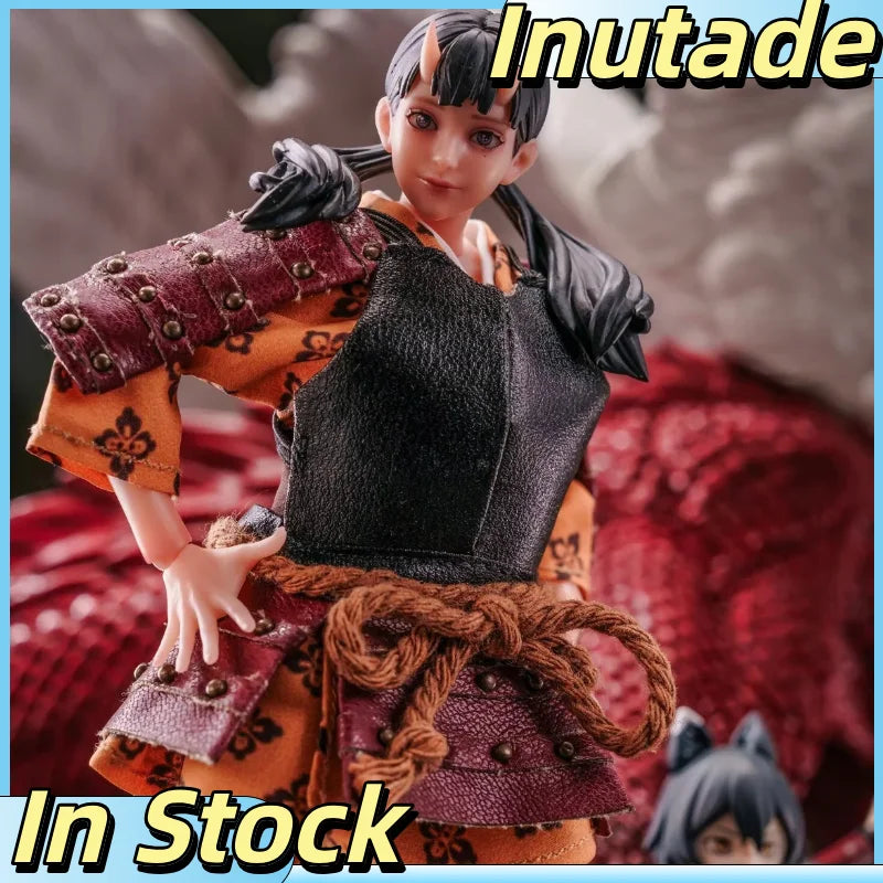 1/12 Delicious In Dungeon Inutade Polygonum Cowl Ghost Gril Armor Printed Robe Dress 6in Female Soldier Figures Model  Clothes