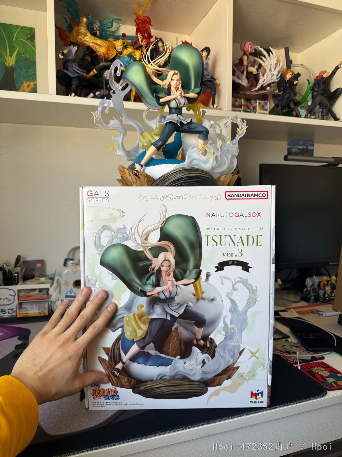 Original in Stock BANDAI NARUTO Shippuden GALS DX Tsunade 3 Figures Model Toy Gift Collection Ornament