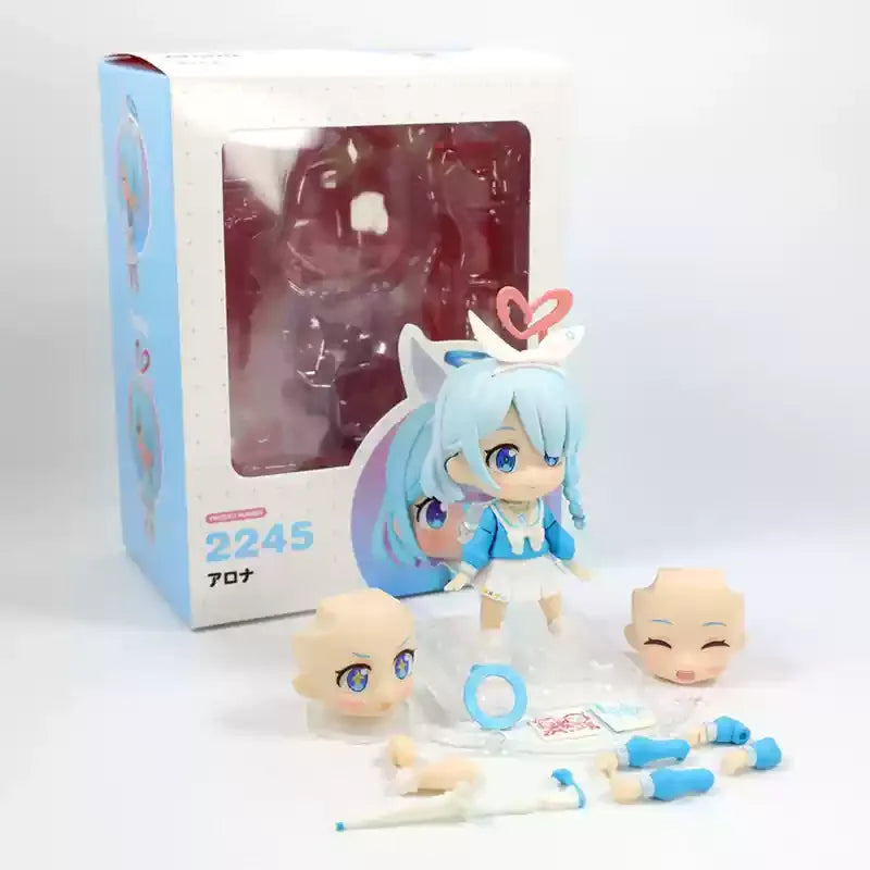 10cm Blue Archive Figures Shimoe Koharu Figure A.R.O.N.A. Anime Figurine Q-Version Cute Girl Models Statue Collectible Toys Gift