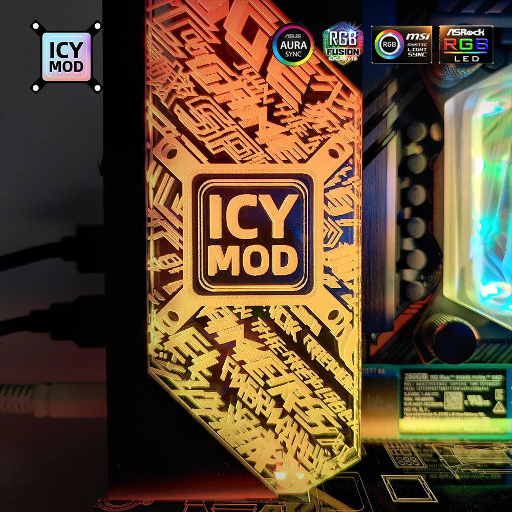 DIY Motherboard IO Decoration Cover RGB Lighting Panel Chassis MOD ARGB MOBO I/O Customize Mainboard Cover AURA SYNC PC Case
