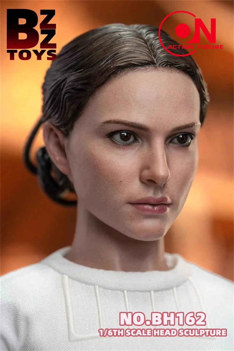 BZZ TOYS BH162 1/6 Natalie Portman Head Sculpt PVC Head Carving Model Fit 12'' Female Soldier Action Figure Body Dolls