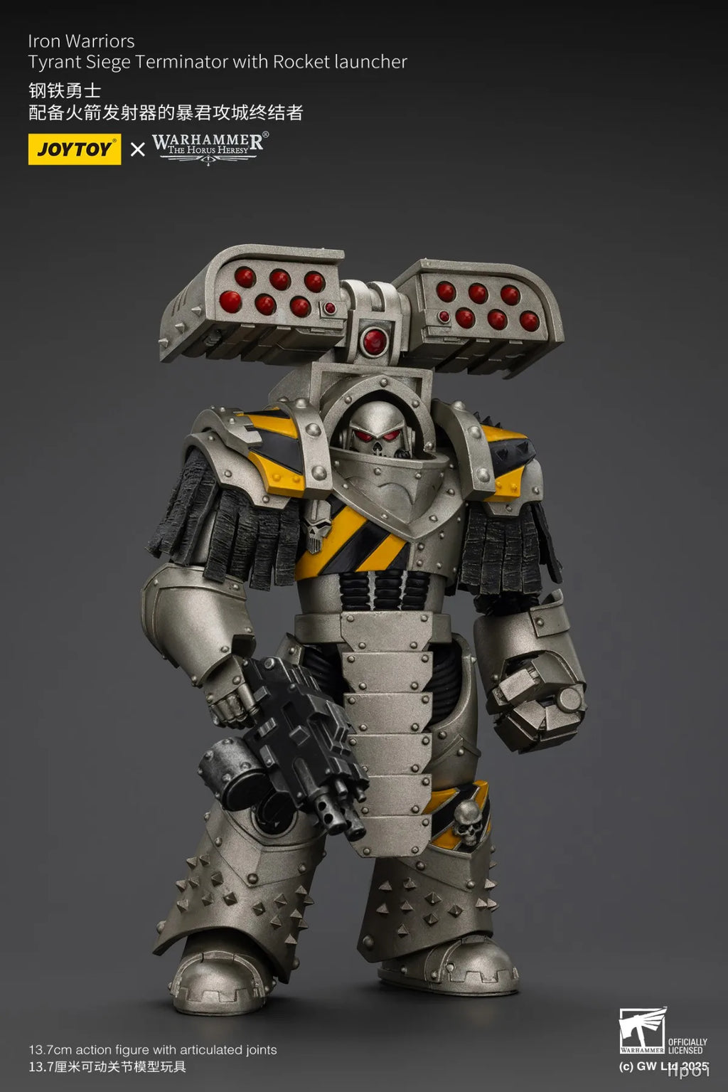 【UA】JOYTOY  Warhammer 40K  Scale 1/18 Action Figures Iron Warriors Tyrant Siege Terminator with Rocket Launcher Models Toys