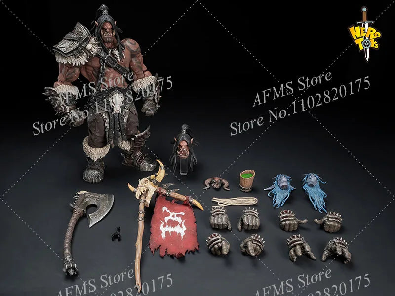Auf Lager: Hero Toys Sammlerfigur im Maßstab 1:10 – Orde Battle Song Chief Roaring Roaring Orc Warrior (22 cm) – Soldaten-Actionfigur