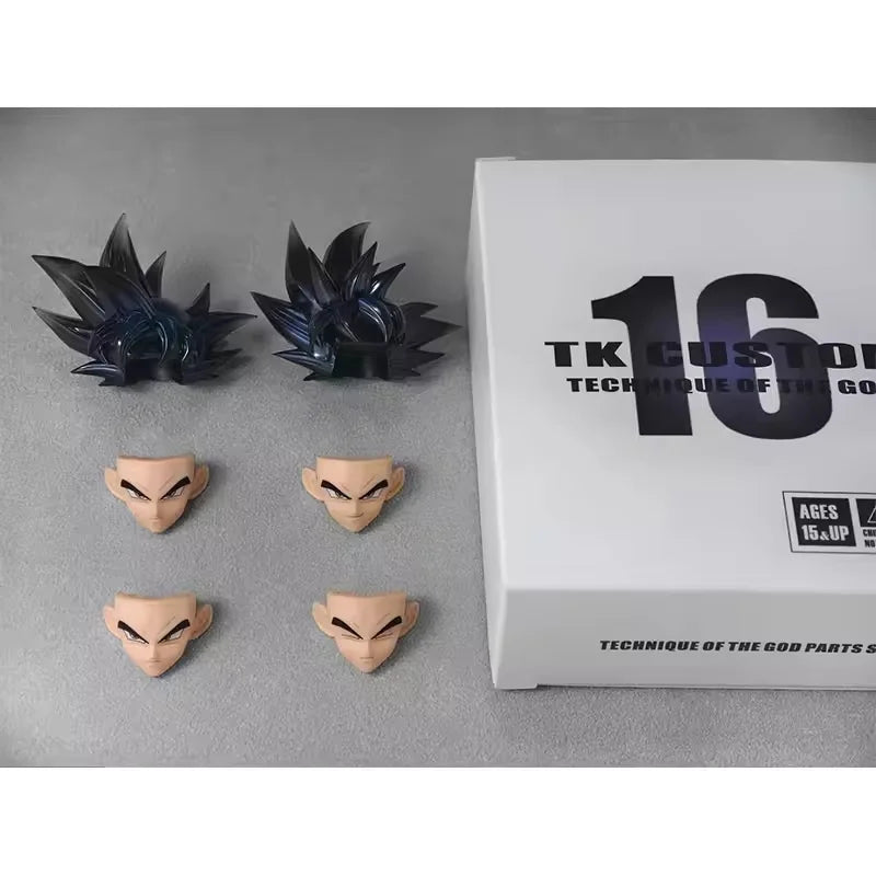 TK CUSTOM Son Goku Head Sculpt Dragon Ball Ultra Instinct Goku Head Accessories Anime Action Figure Figurine Model Toys Gifts