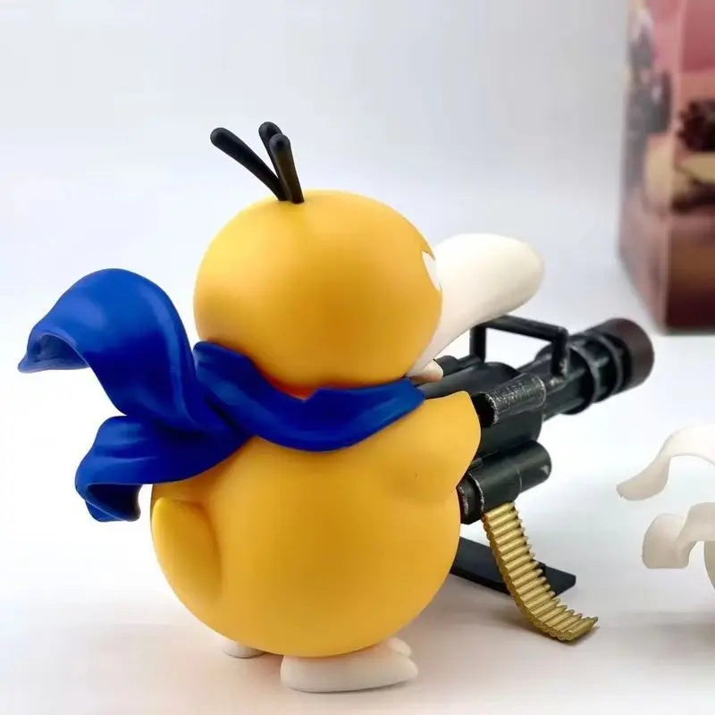 New Pokemon Serie Psyduck Gatling Gun Figure Toy Cute Duck Collection Creative Figurine Model Anime Peripheral Boys Gift