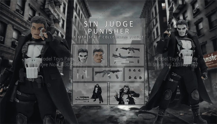 Joy Man Toys JM010 1/12 Collectible Toys  Punisher Sin Judge Antihero Men Soldier 6Inch Action Figure Model Fans Gifts