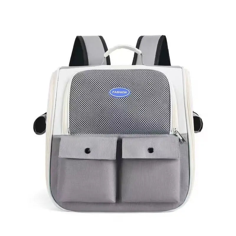 Verstellbarer Riemen, Tragetasche für Haustiere, faltbarer Katzenrucksack für Reisen im Freien, Belüftung, großer Katzentragerucksack