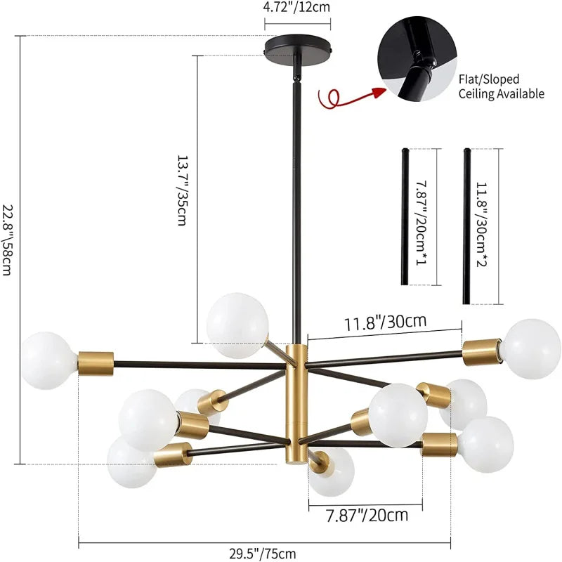 Nordic LED Chandelier Minimalist Magic Bean Pendant Lights For Living Room Bedroom Restaurant Hotel Indoor Decorative Lighting
