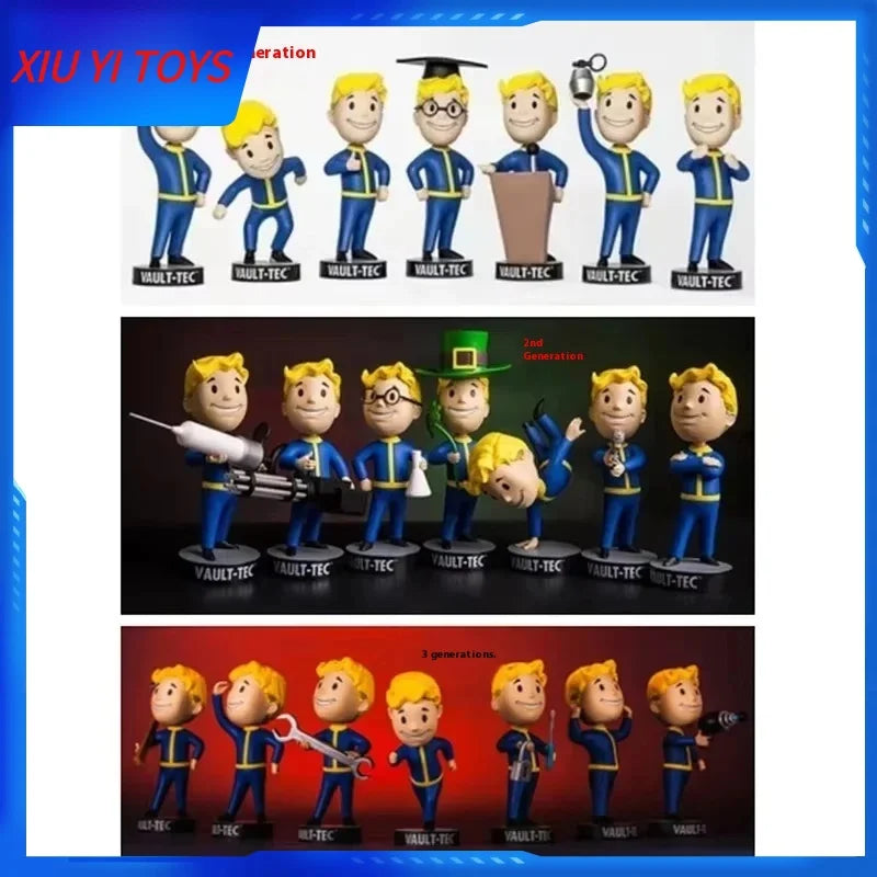 2025 Bobblehead Cute Vault Boy Full Set Figure Toys Anime Action Figure Statue Collection Model Doll Room Ornament Toys Kids Gif