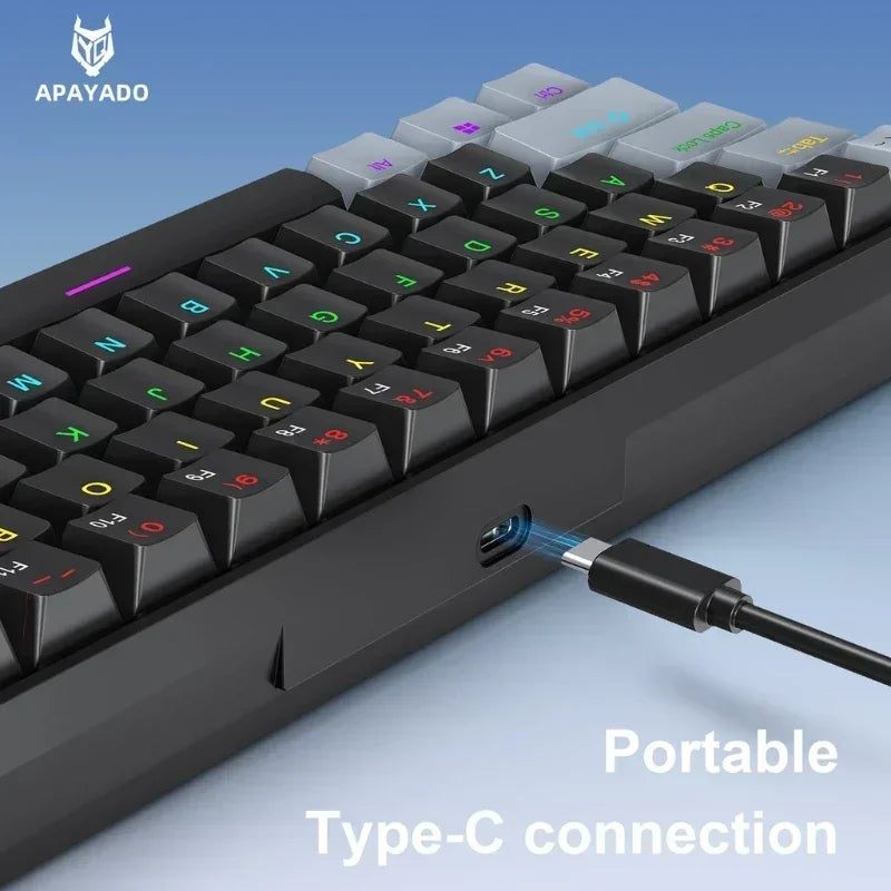 APAYADO K61RGB Mechanische Tastatur &amp; T07 Gaming-Maus-Kombination – Kabelgebundenes RGB-Paket für Gaming/Büro, ergonomisches Design