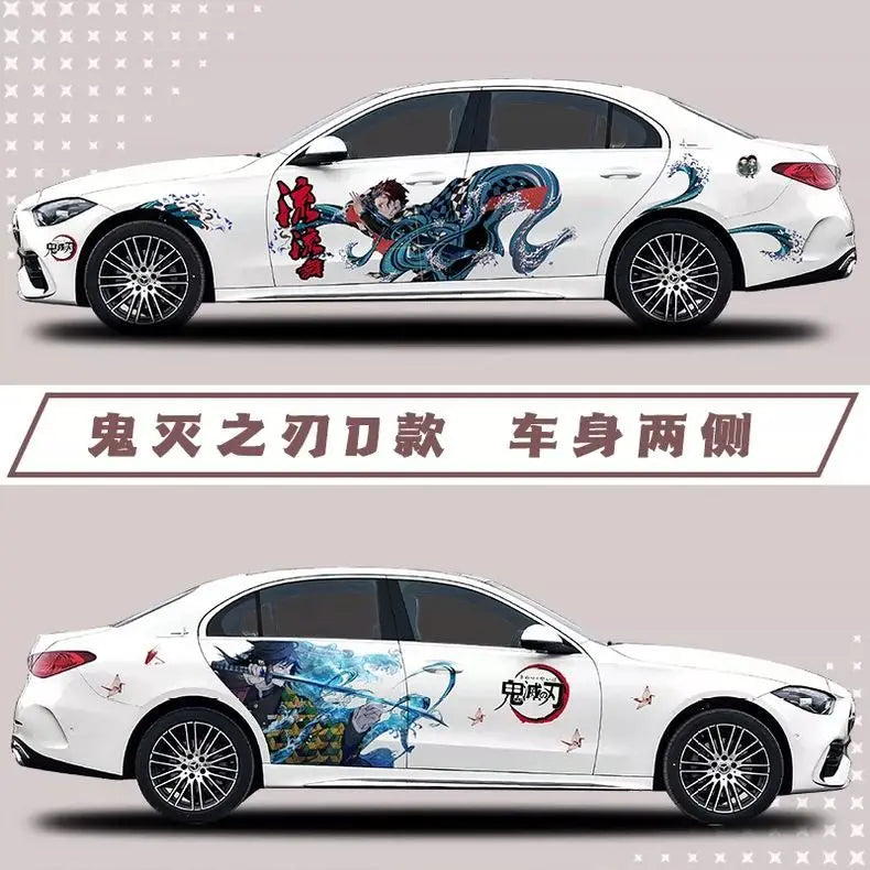 Demon Slayer Sticker Car Body Decoration Car Clothes Diy Cute Kamado Tanjirou Kochou Shinobu Car Decoration Sticker Gift