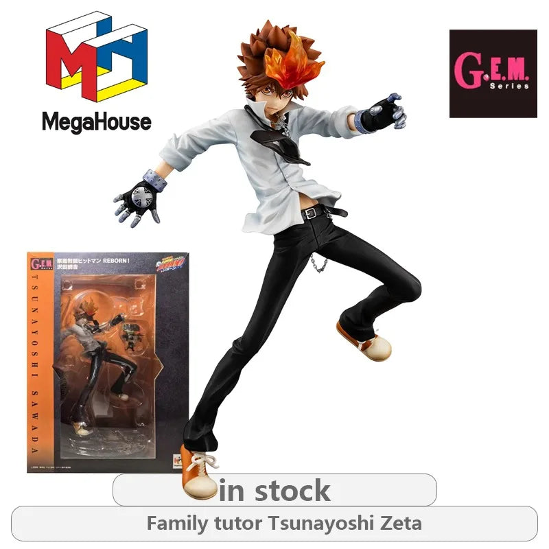 Megahouse Original GEM Home Tutor HITMAN REBORN! Series Yunque Gongmi\Sawada Tsunayoshi Not Movable Figure Statue Model Toys