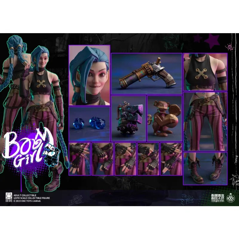 In Stock Original Onetoys 1/6 Jinx Girl Action Figure OT020 / OT021 Toy Gift Fan Collection