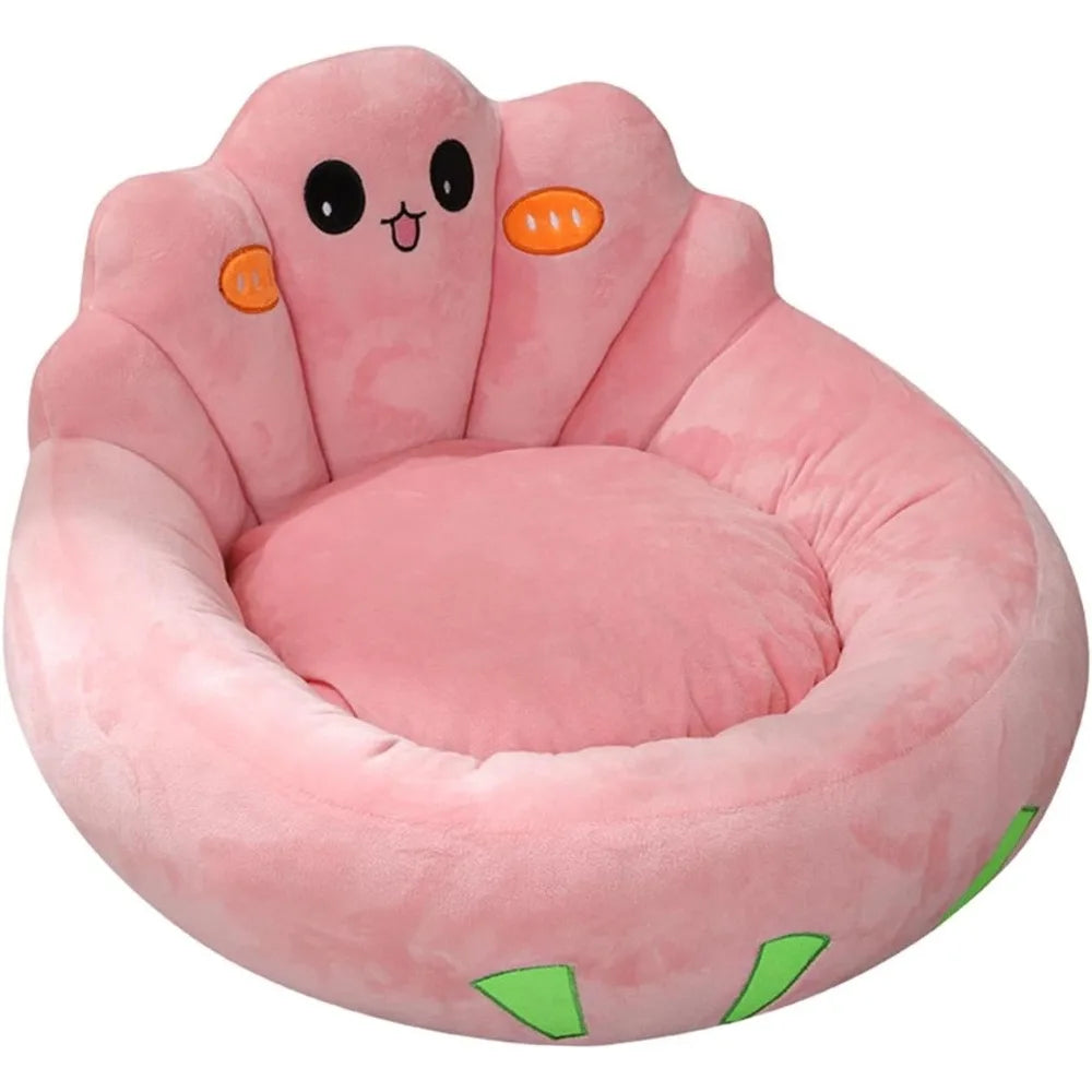 "plush washable warm pet beds for cats and dogs, cozy self-heating sleeping beds for small pets, pink"