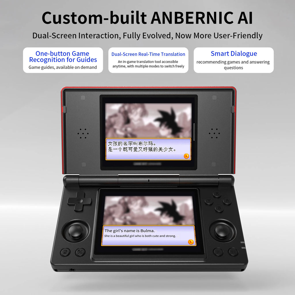 New Anbernic RG DS Handheld Game Console RGDS 4" IPS Dual Screen Android 4000mAh Flip Video Games Player