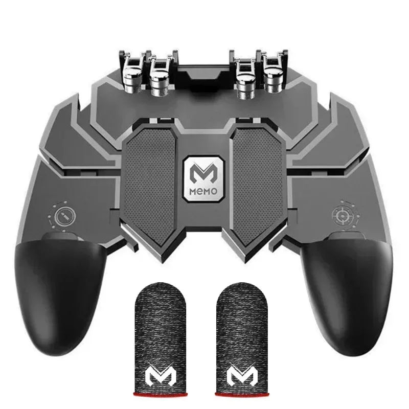 MEMO Mobile Phone 6 Fingers Gamepad Joystick Controller AK66 for PUBG Aim Shoot Game Trigger Handle for IPhone Android Universal