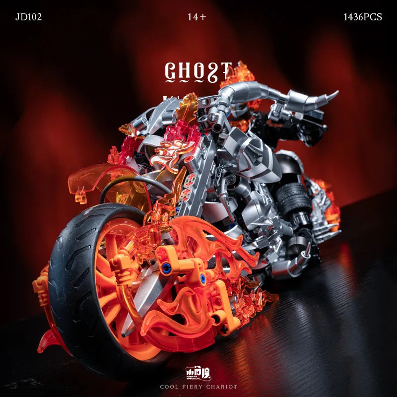 Marvel Ghost Rider Model Kit - High Difficulty Assembly, Skull & Bike Figure, Detailed Collectible Buildable Toy