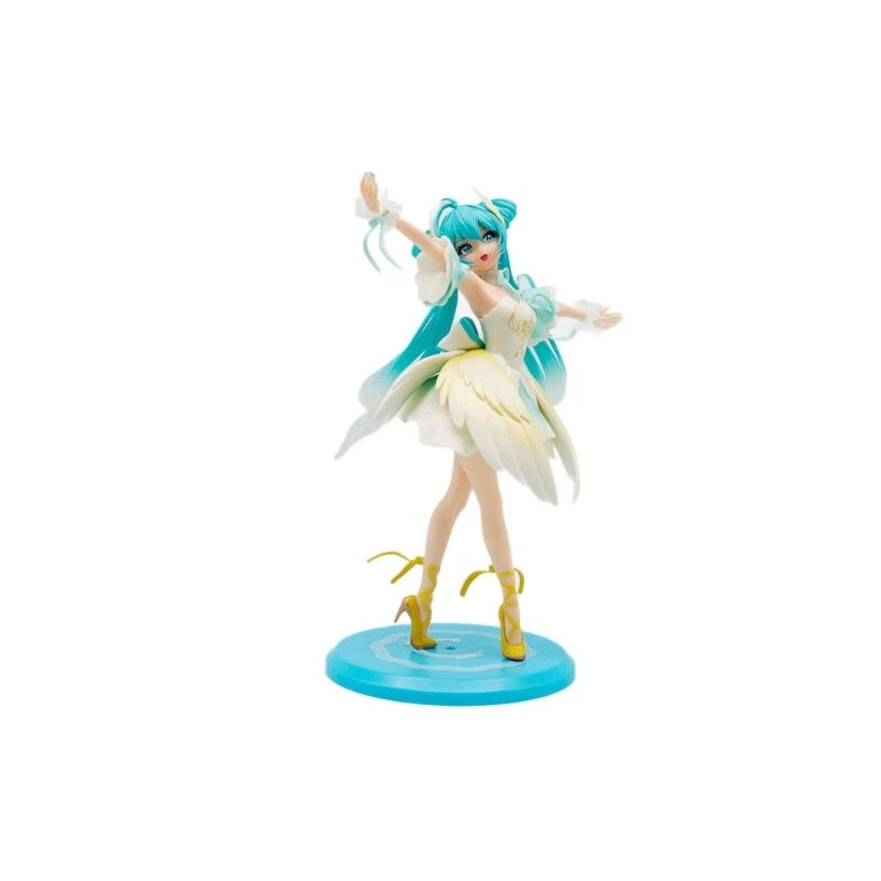 New 22cm Anime Hatsune Miku Figure Sexy Character Ornaments white pink chair Kawaii Car Decoration Collectible Model gift