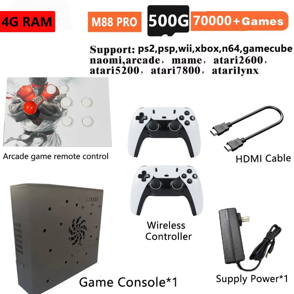 Retro Gaming Console 70000+ Games 2TB T8 Loaded For Wii PS2 DC PSP GAMECUBE Plug-and-Play On TV Windows 11 Children's Gift