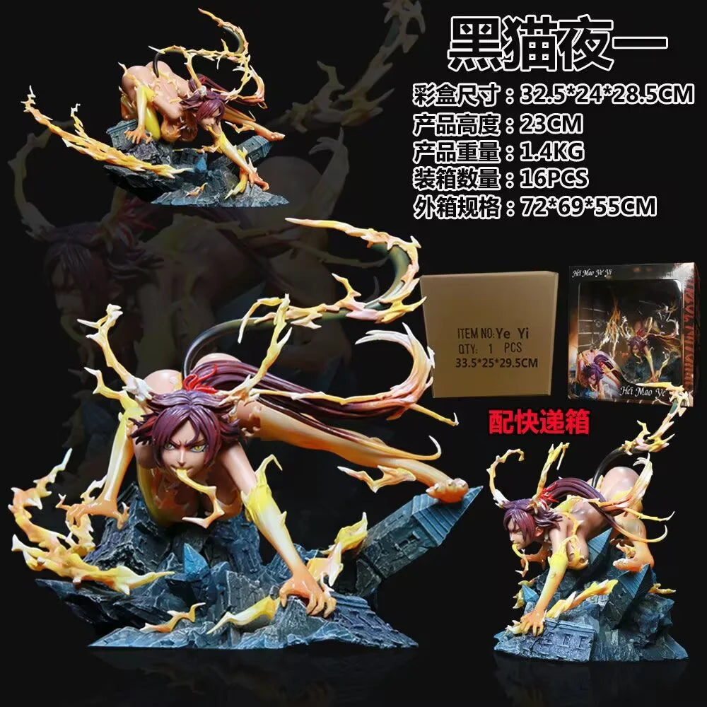 23cm Bleach Figure Shihouin Yoruichi Action Figures Black Cat Sexy Girl Doll Desk Decoration Statue Collection Model Toys Gifts