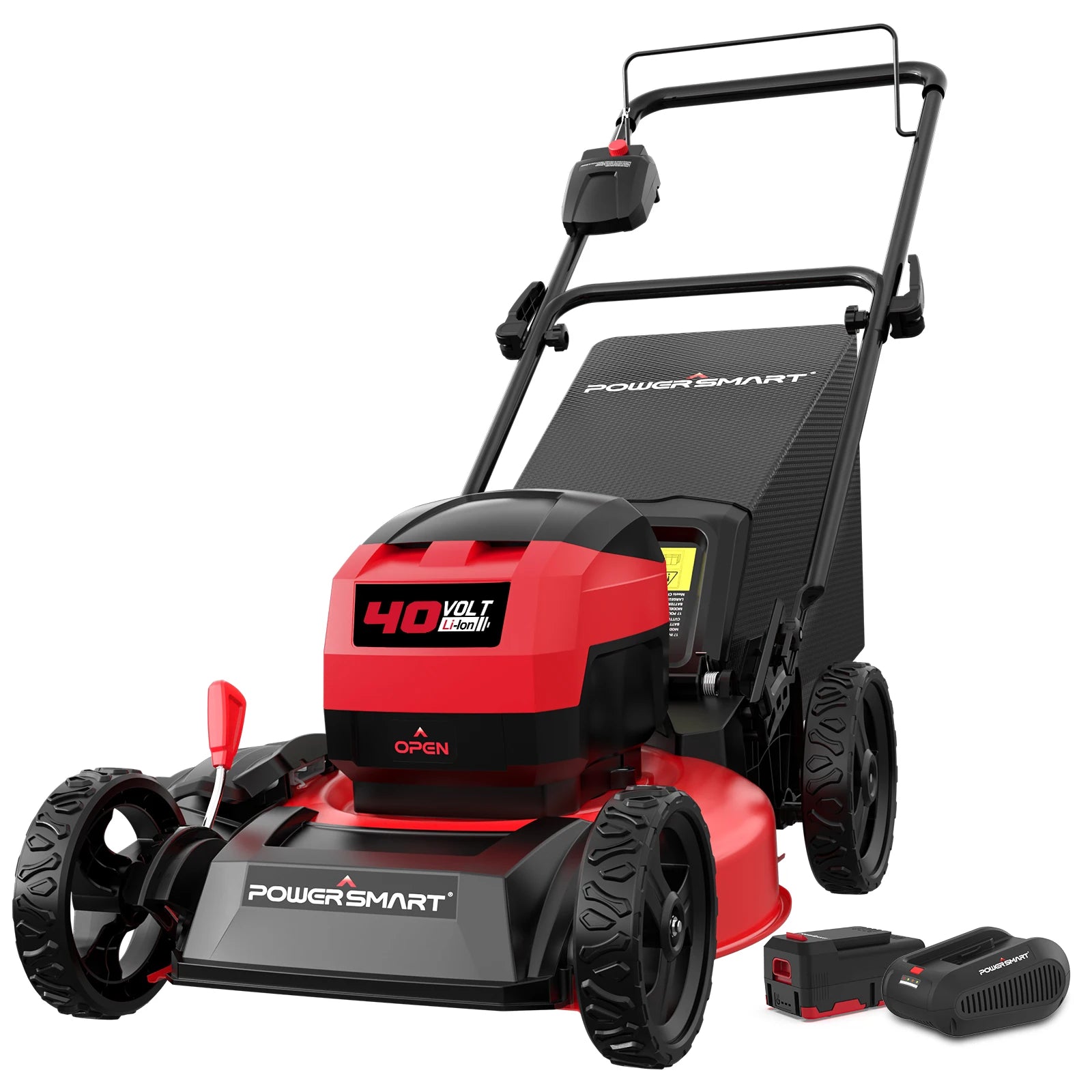 PowerSmart 40V 17" Cordless Lawn Mower, 3-in-1 Brushless Push Lawn Mower with 4.0Ah Battery & Charger