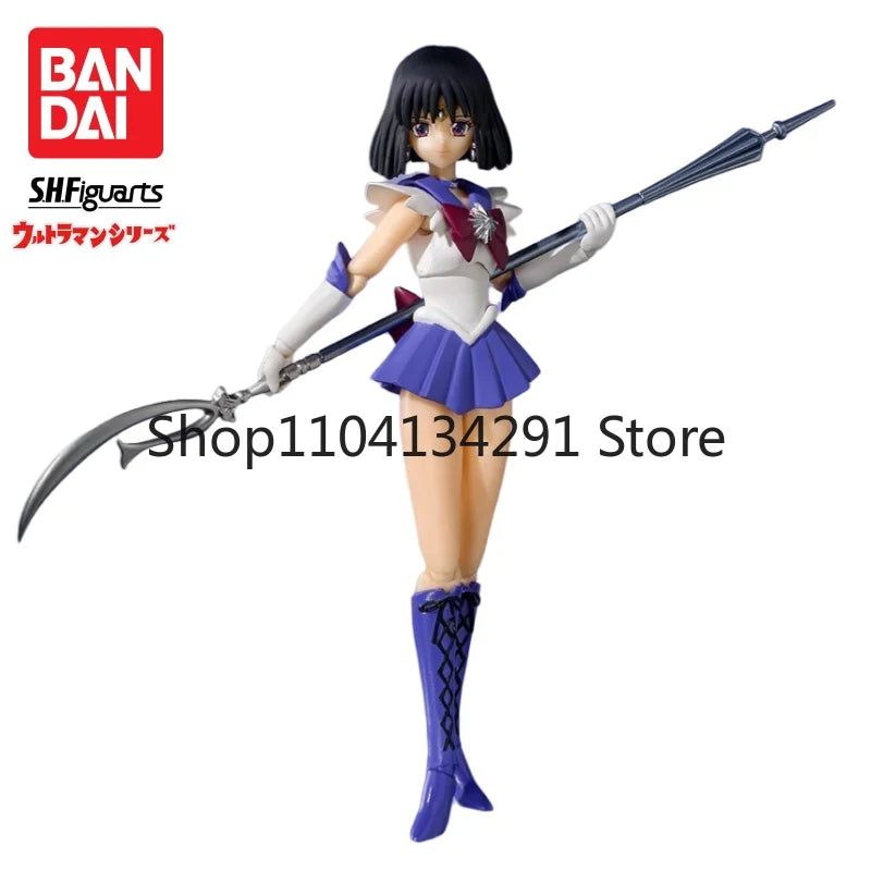 Bandai SHF Sailor Saturn Unpainted Anime Model Figure -Original Stock Doll, Premium Authentic Birthday Gift for Sailor Moon Fans