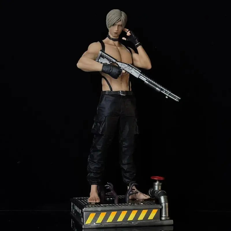 Resident Evil Leon Kennedy Figure Third Generation Gk Statue Leather Coat Zombie Hunter Action Figure Model Gift For Anime Game