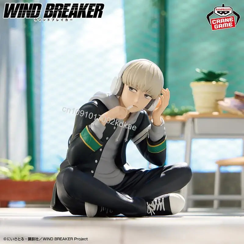 In stock Bandai Original WIND BREAKER Kaji Ren Chatting time! About 9 cm Action Figures Collection Model Toy Christmas Gift
