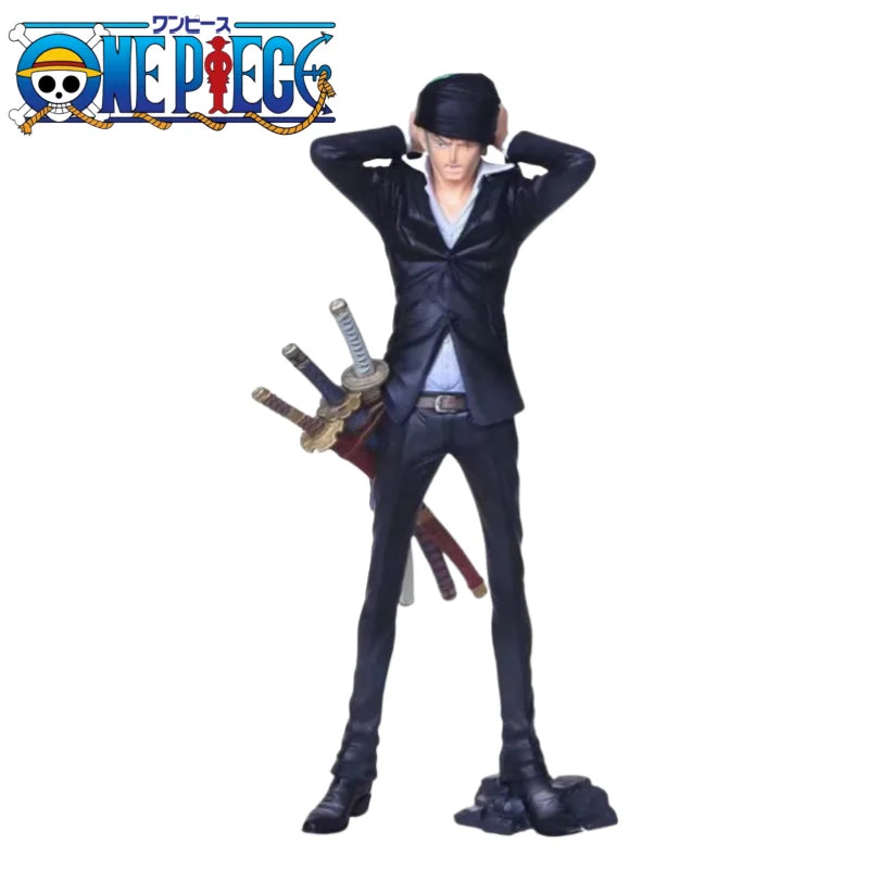 26 cm große One Piece Figur, Anime-Cartoon Roronoa Zoro, PVC-Sammelfigur, Spielzeugpuppe für Kinder, Geschenk