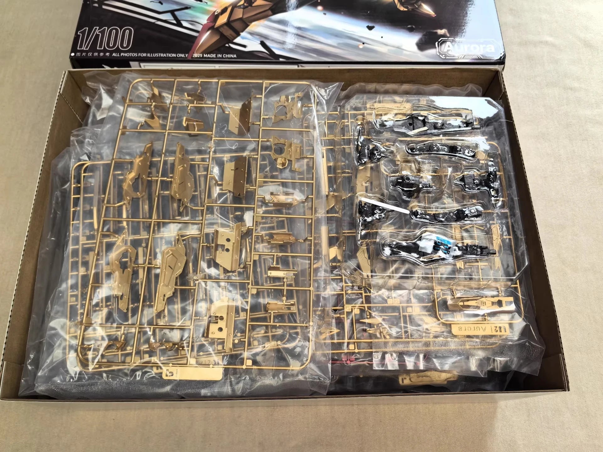In Stock AURORA MODEL DAWN MG AKATSUKI 1/100 Assembly Movability Model Toys Alloy skeleton Pre-coated Double Backpack