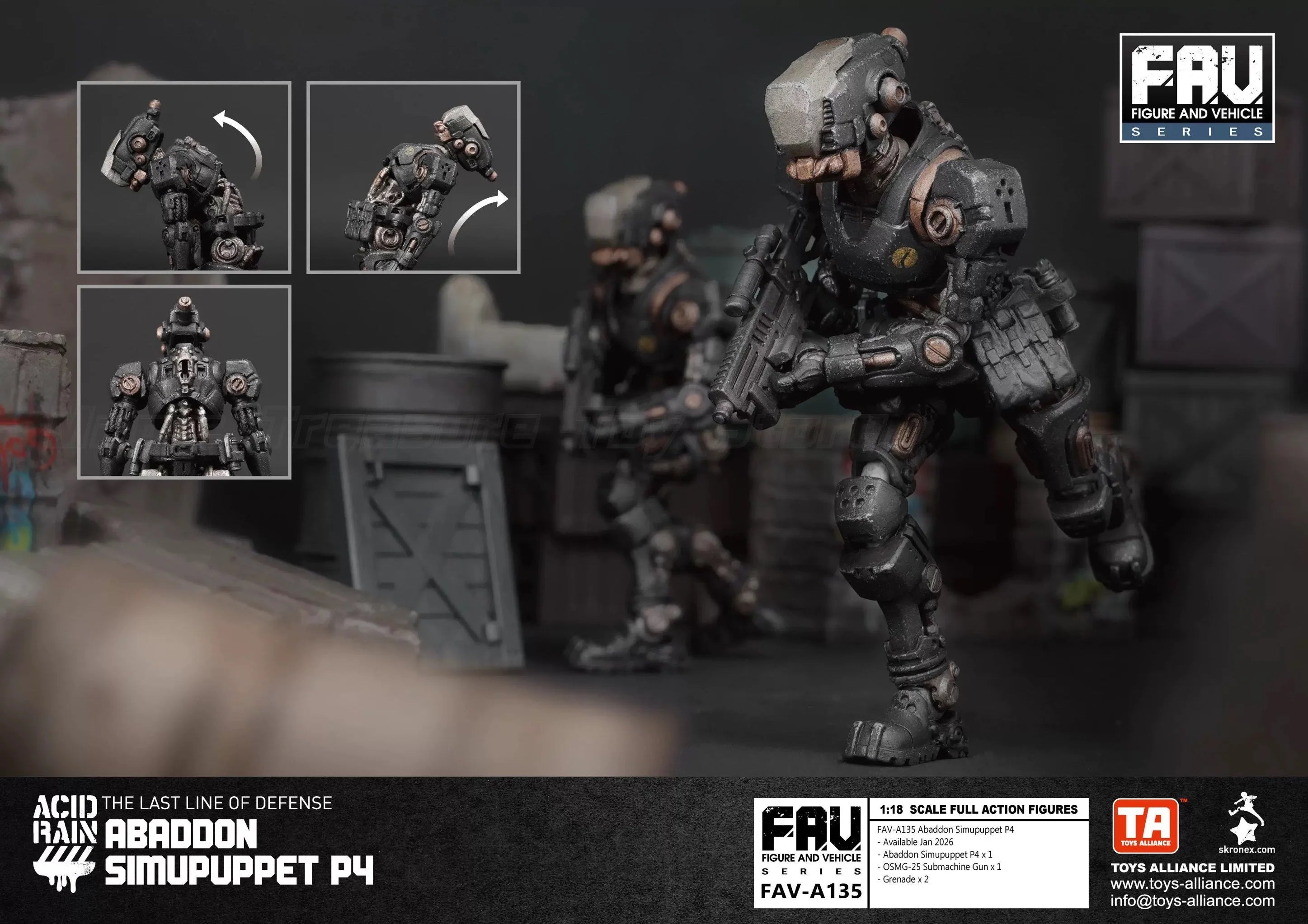 Acid Rain War FAV-A135 Simupuppet P4 1/18 Action Figures Collection Model Toys
