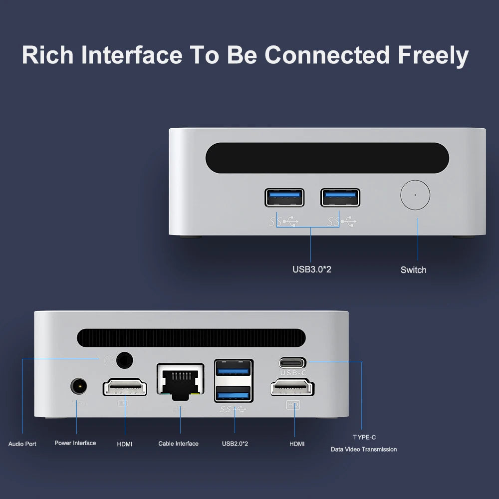 GenMachine Mini PC AMD Ryzen5 4700U Ryzen7 4800H 4700U 4800U  Windows 11 Ryzen DDR4 64GB WiFi6 gaming pc Diy Gaming Computer