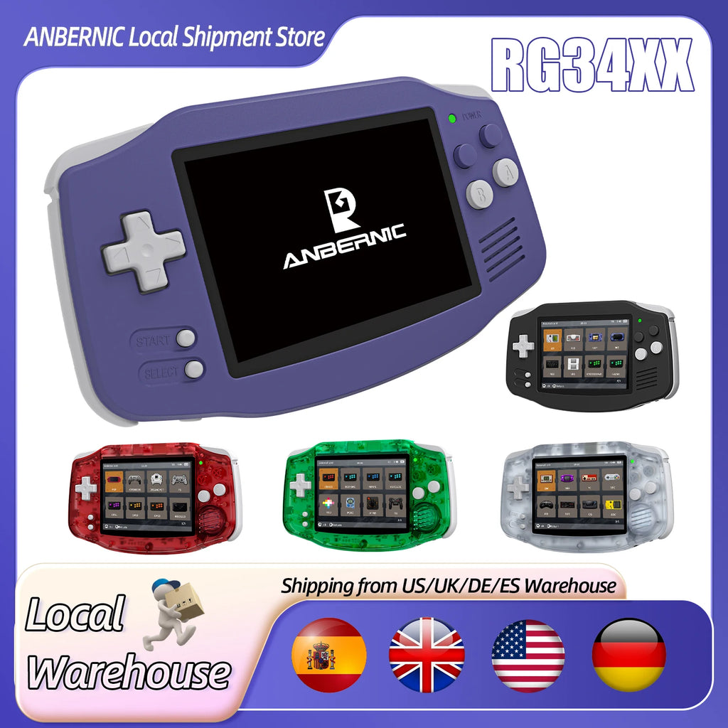 ANBERNIC RG34XX Handheld-Spielkonsole Linux 64-Bit 3500mAh Bluetooth 3,4" IPS-Bildschirm RG 34XX Retro-Videospielkonsole PSP