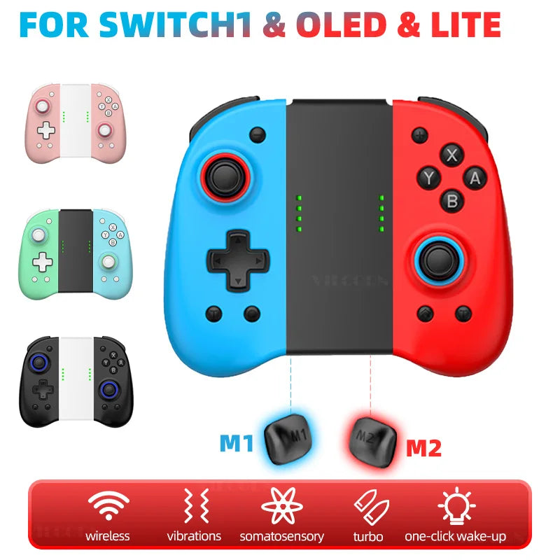 Wireless Hall Gamepad For Switch Oled Lite Joypad Hall Trigger Joystick Control with Programmable Turbo & Vibration