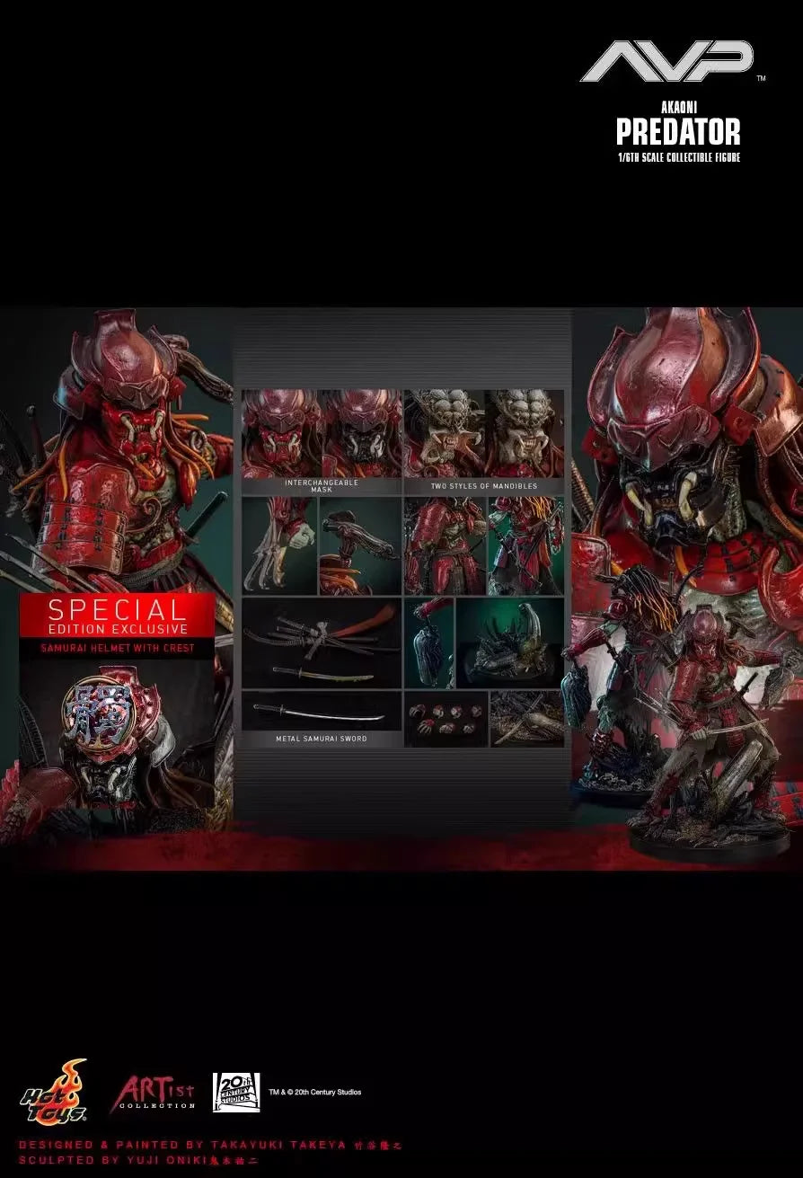 HOTTOYS HT 1/6 AC06B Predator red ghost warrior Alien venue limited edition Action Figure Model Toys 12-inch collectible