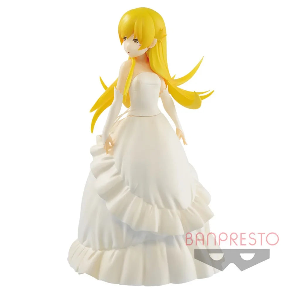 In Stock Bandai Original Genuine Banpresto Monogatari Series Oshino Shinobu Wedding Dress EXQ Figure 21cm Collections Model Toys