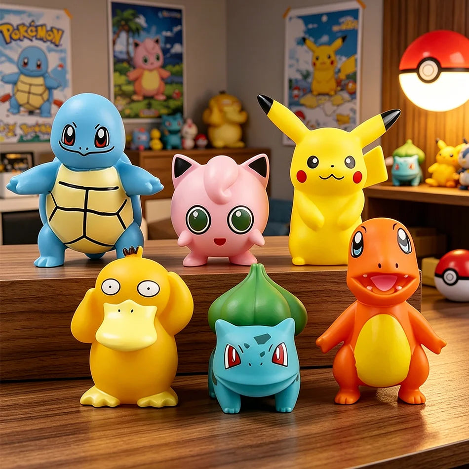 Hot Sale 6PCS Anime Figures Mini Toy Models Charmander Psyduck Cute Collectible Dolls Kids Surprise Gift Exquisite In Stock