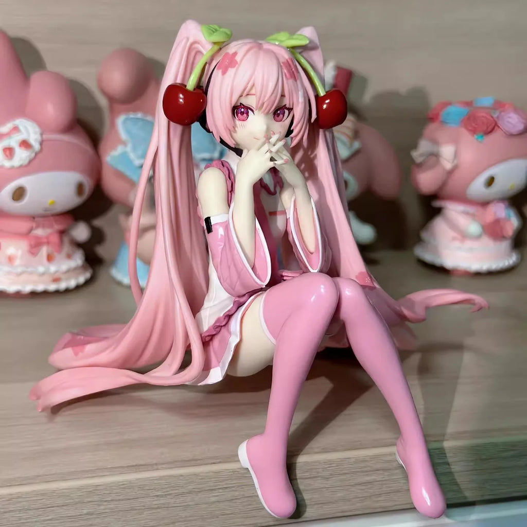 Sakura Anime Figure Sitting Desktop Decoration Collectible Gift Computer Case Model Decoration Toy & Hobbies Action Figure